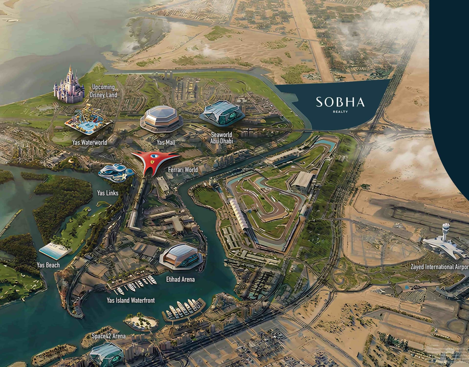 Sobha City location map Abu Dhabi